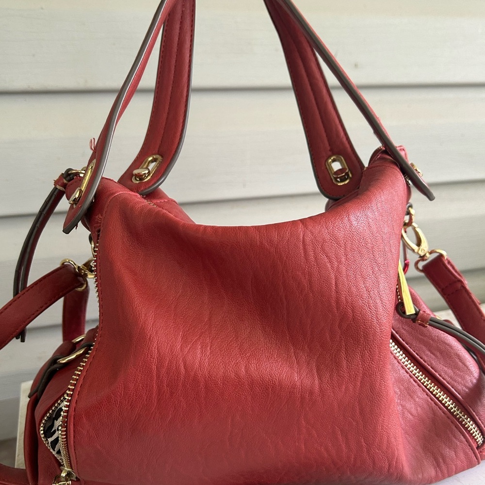 Elegant Red Leather Handbag